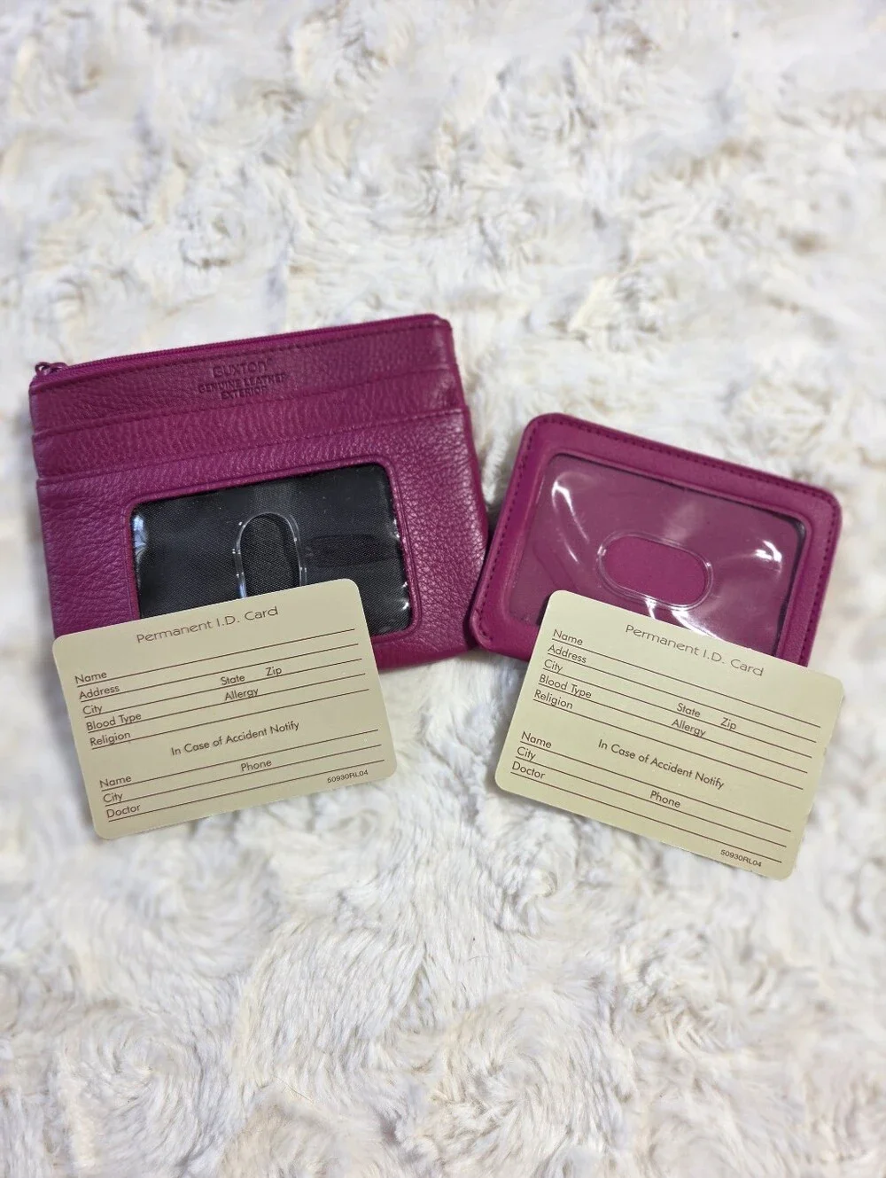 Buxton - 2 Pc. Genuine Leather Coin & Card ID Change Purse Mini Wallet